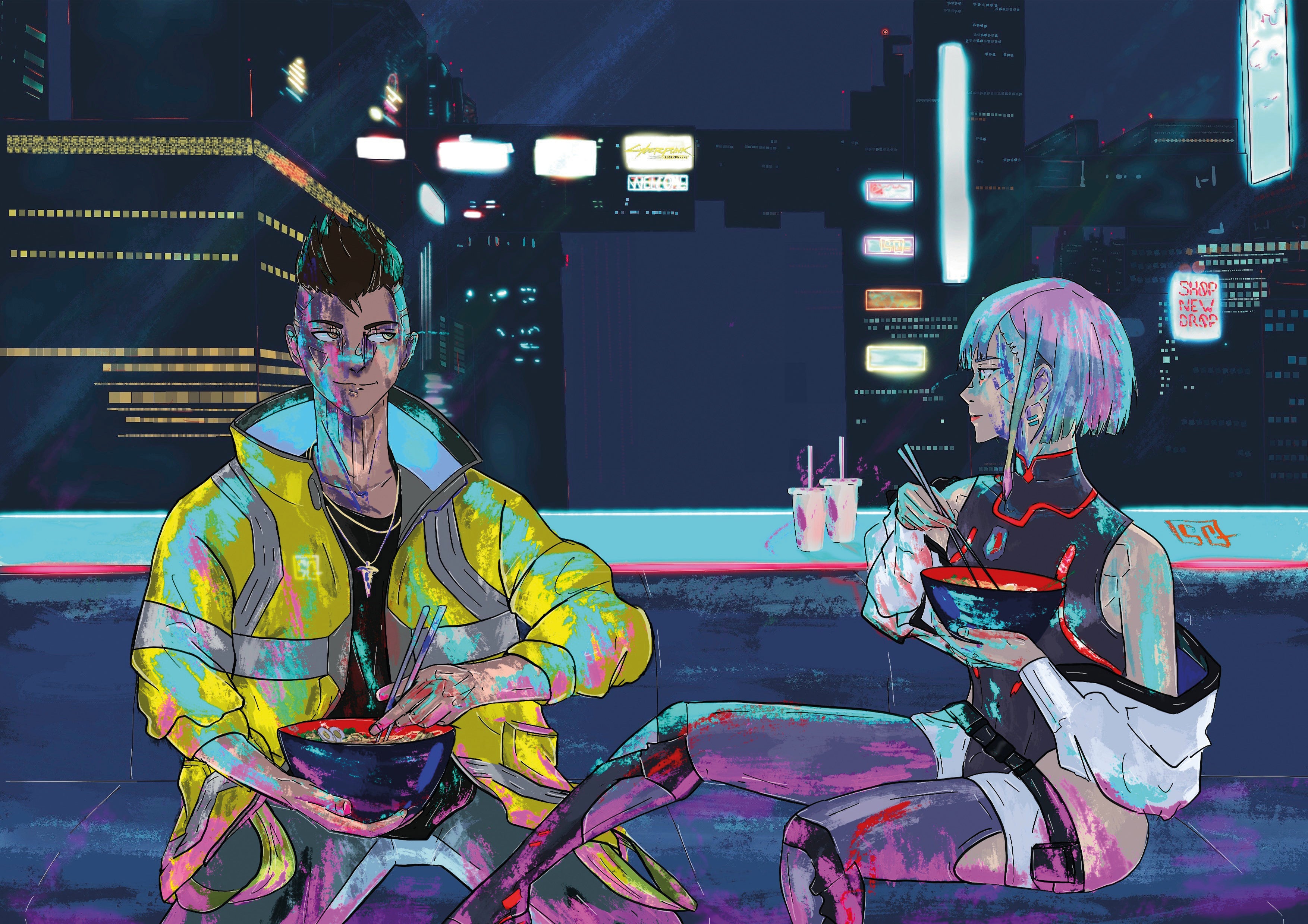 DAVID X LUCY [CYBERPUNK EDGERUNNERS] PRINT – SG